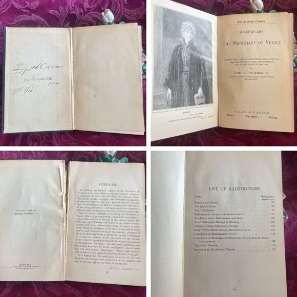 1917/19 Lot of 2 Shakespeare Antique Books, Merchant of Venice & Julius Caesar - Picture 7 of 10